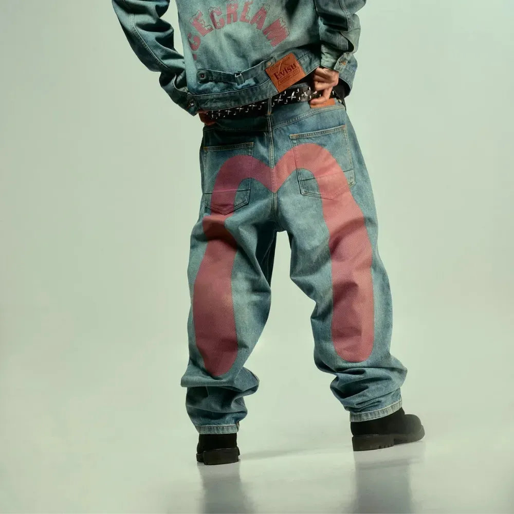 Icecream x Evisu Calça Daicock Jeans Multiple - Droper
