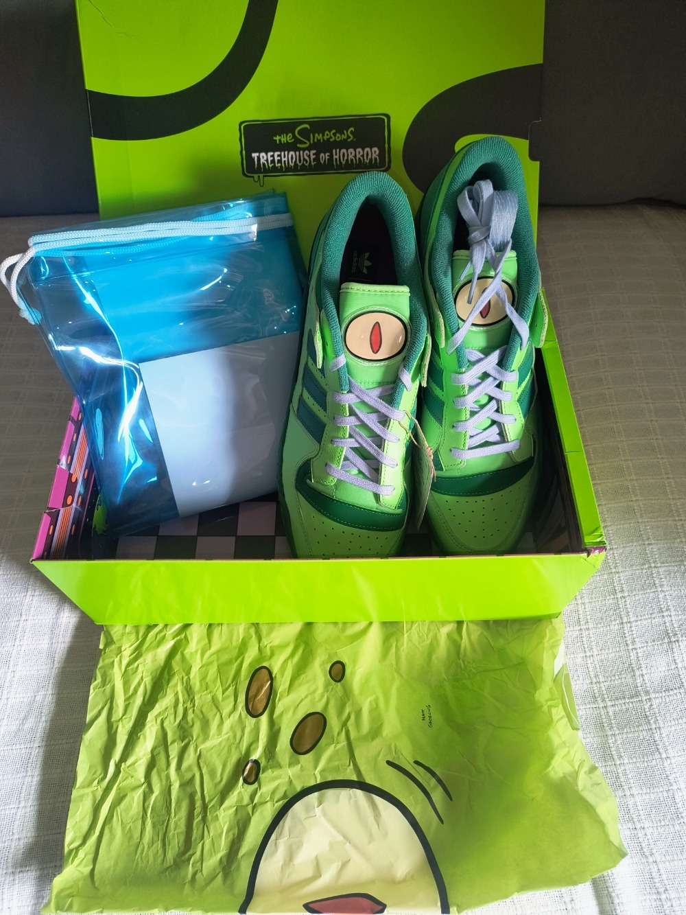 The Simpsons x adidas Forum 84 Low CL Lime Burst Semi Court Green