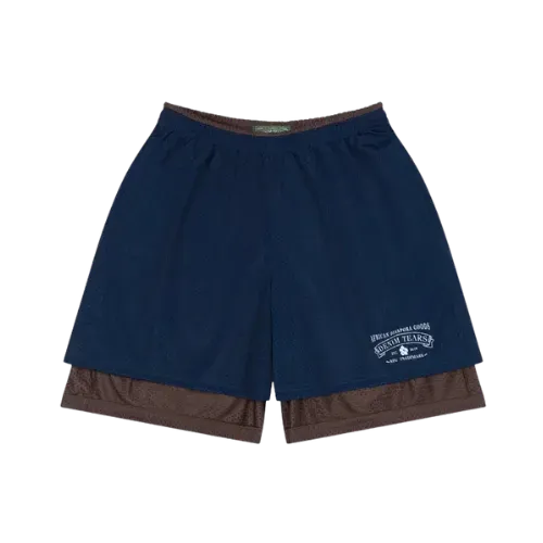 Shorts Denim Tears ADG Double Layer Mesh Shorts Navy Brown