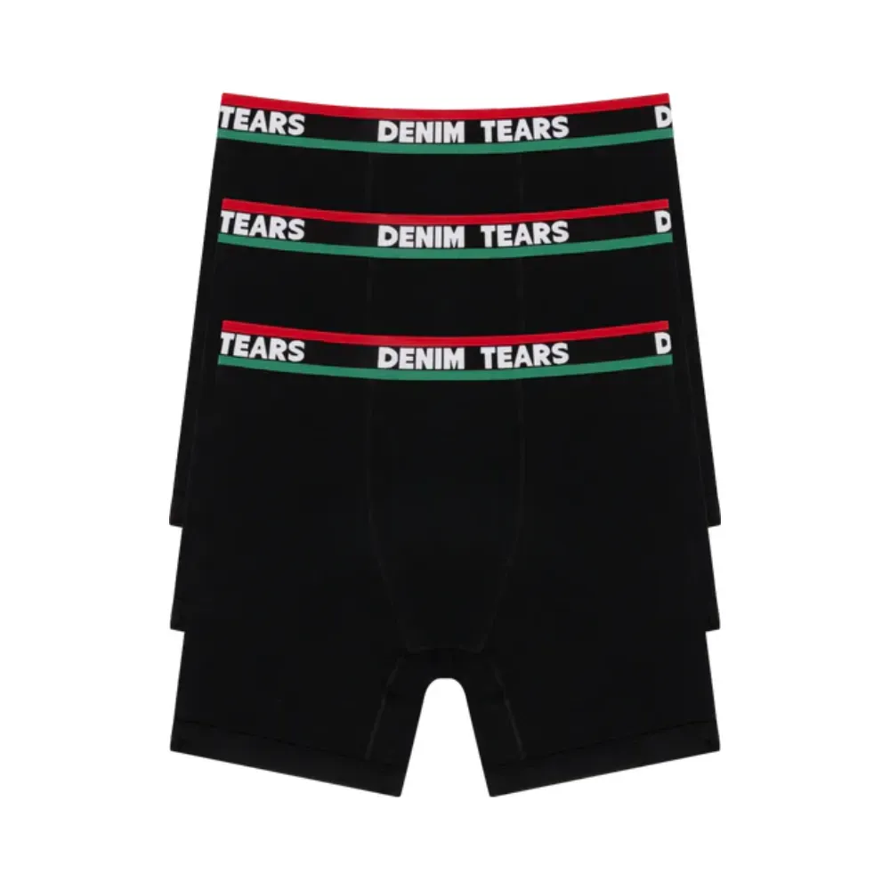Cueca Denim Tears Boxer 3-Pack Black foto 1
