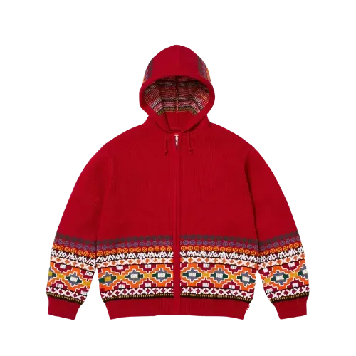 Jaqueta Supreme Beaded Zip Up Red FW25-W16