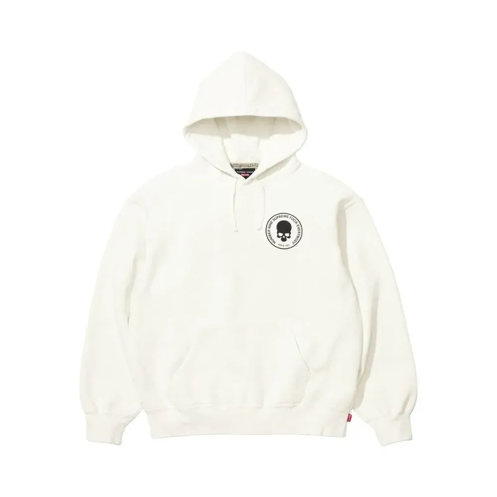 Number (N)ine x Supreme Moletom Hooded White FW25-W16 - Droper Number (N)ine x Supreme Moletom Hooded White FW25-W16 - Droper