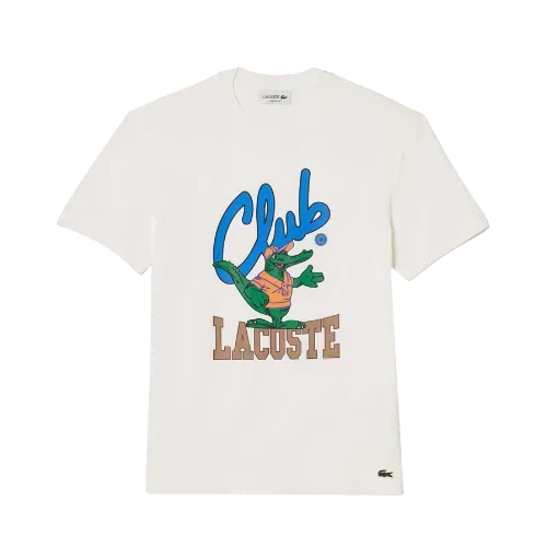 Camiseta Lacoste Club Crocodile Short-Sleeved White Blue