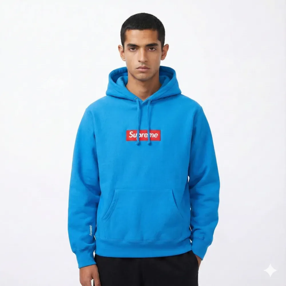 Moletom Supreme Box Logo Light Blue FW25-W15 - Droper