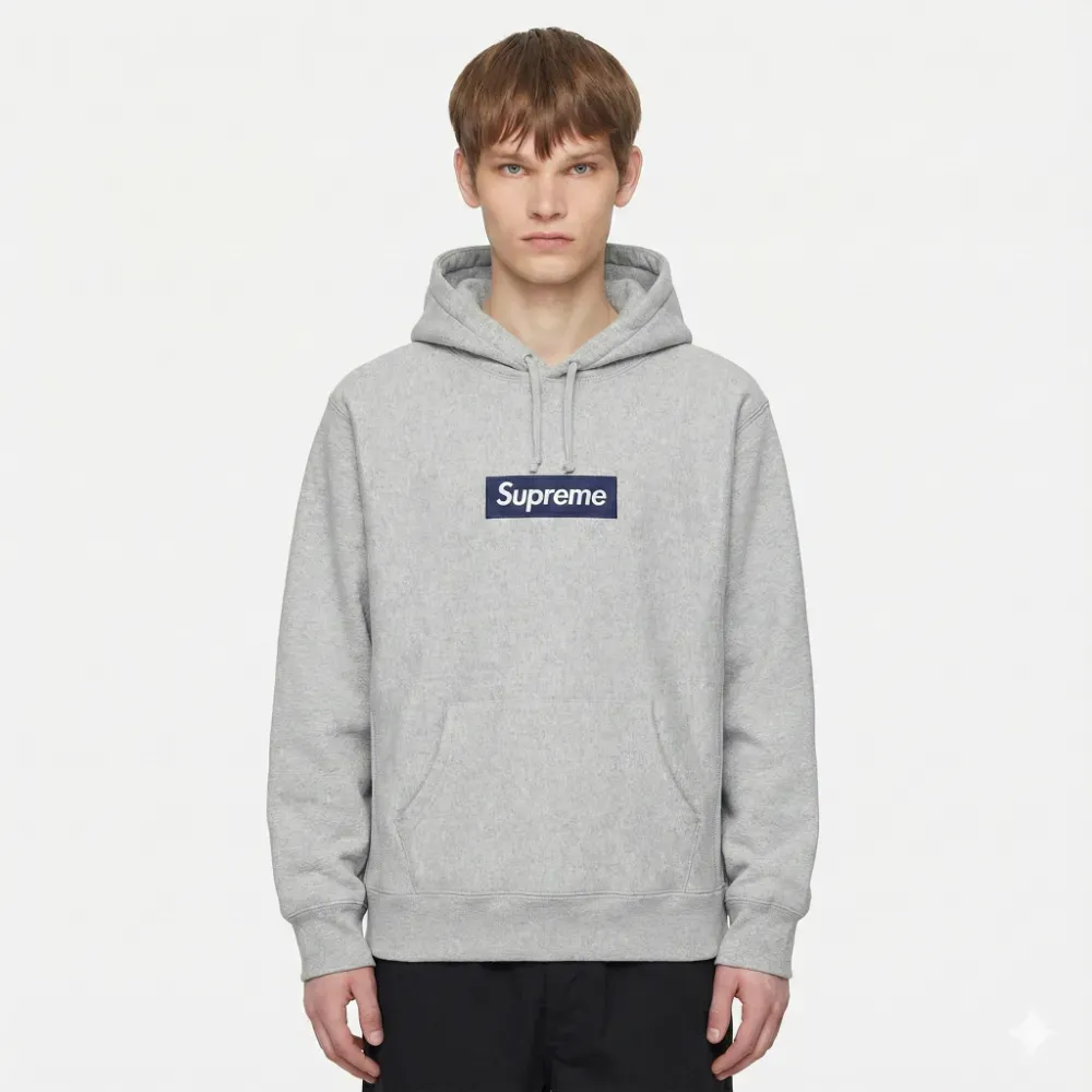 Moletom Supreme Box Logo Grey FW25-W15 - Droper