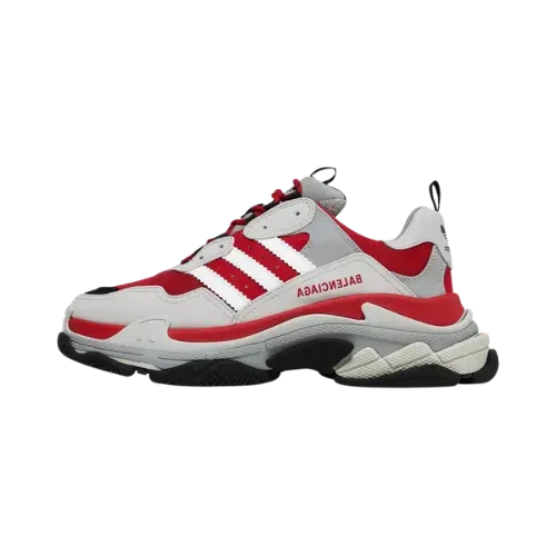 adidas x Balenciaga Triple S Red Grey - Droper