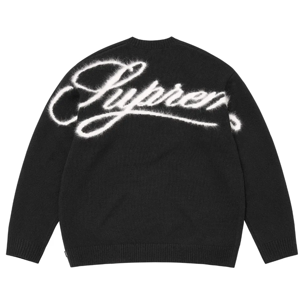 Sweater Supreme Angora Script Black FW25-W17 - Droper
