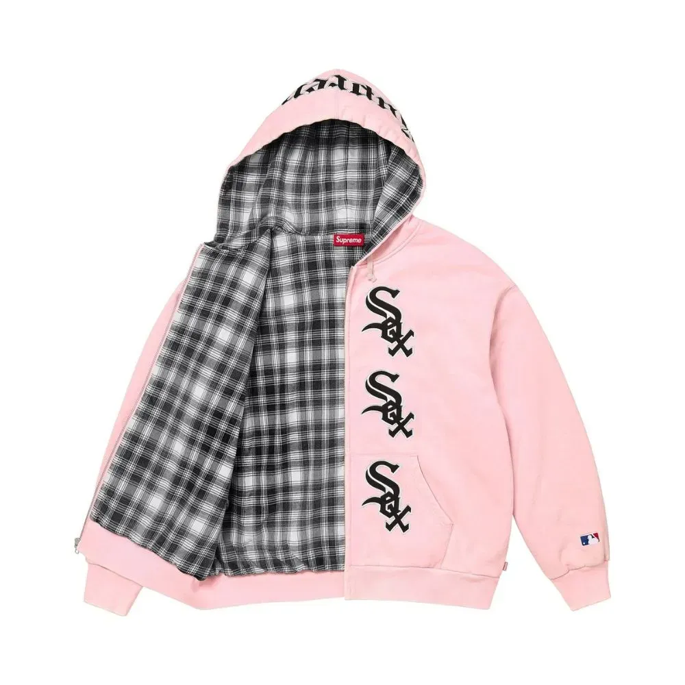 Imagem Chicago White Sox x Supreme Jaqueta Zip Up Hooded Light Pink FW25-W17