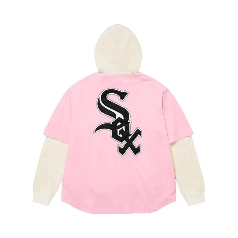 Imagem Chicago White Sox x Supreme Moletom Hooded Baseball Light Pink FW25-W17
