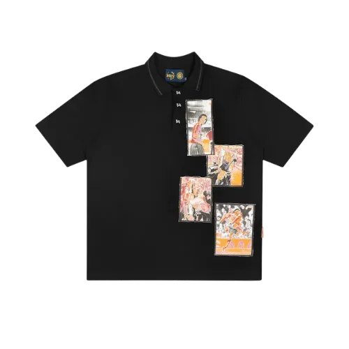 Tropa do Bruxo x Mad Enlatados Camiseta Polo Momentos Preta