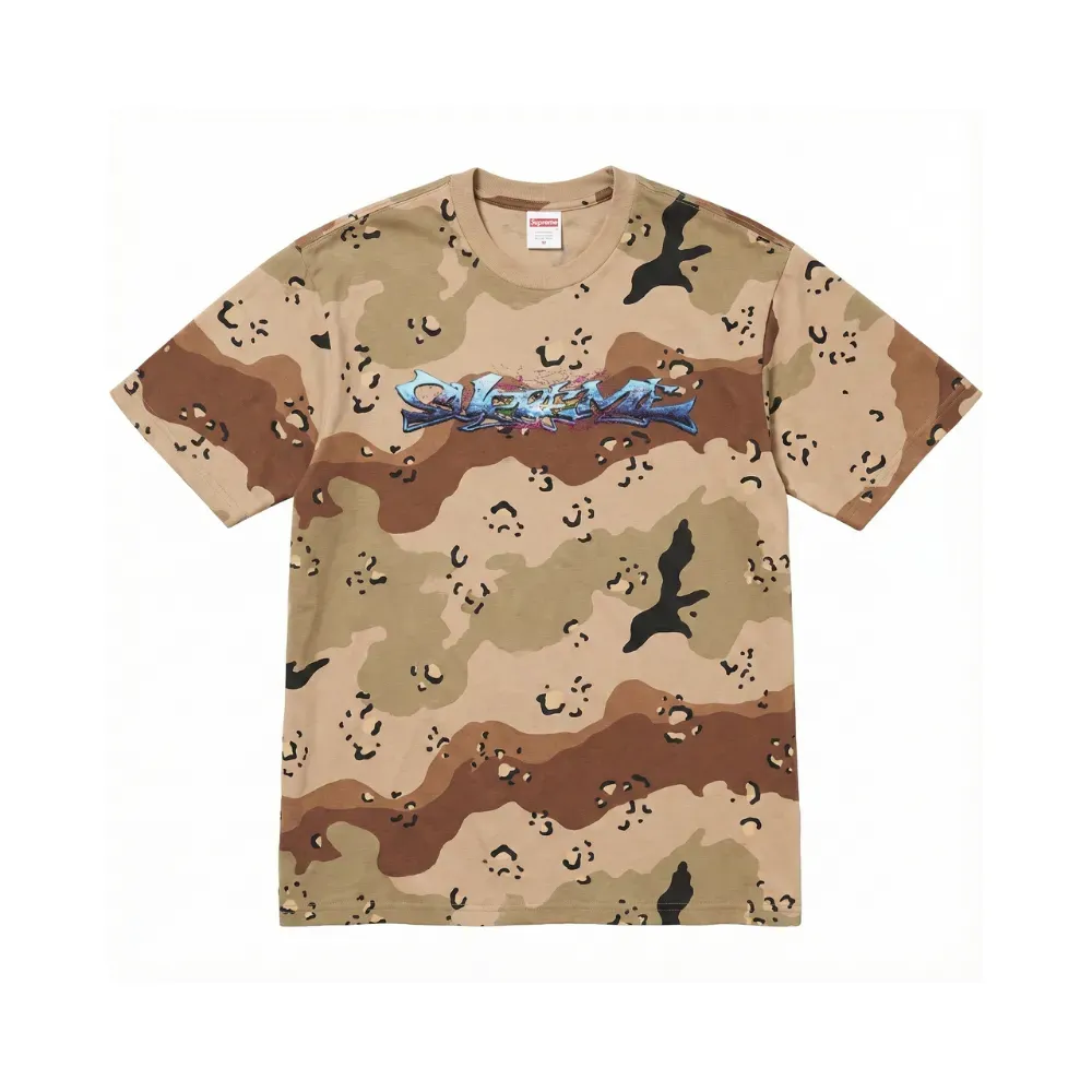 Camiseta Supreme Tag Chocolate Chip Camo FW25-W17 - Droper
