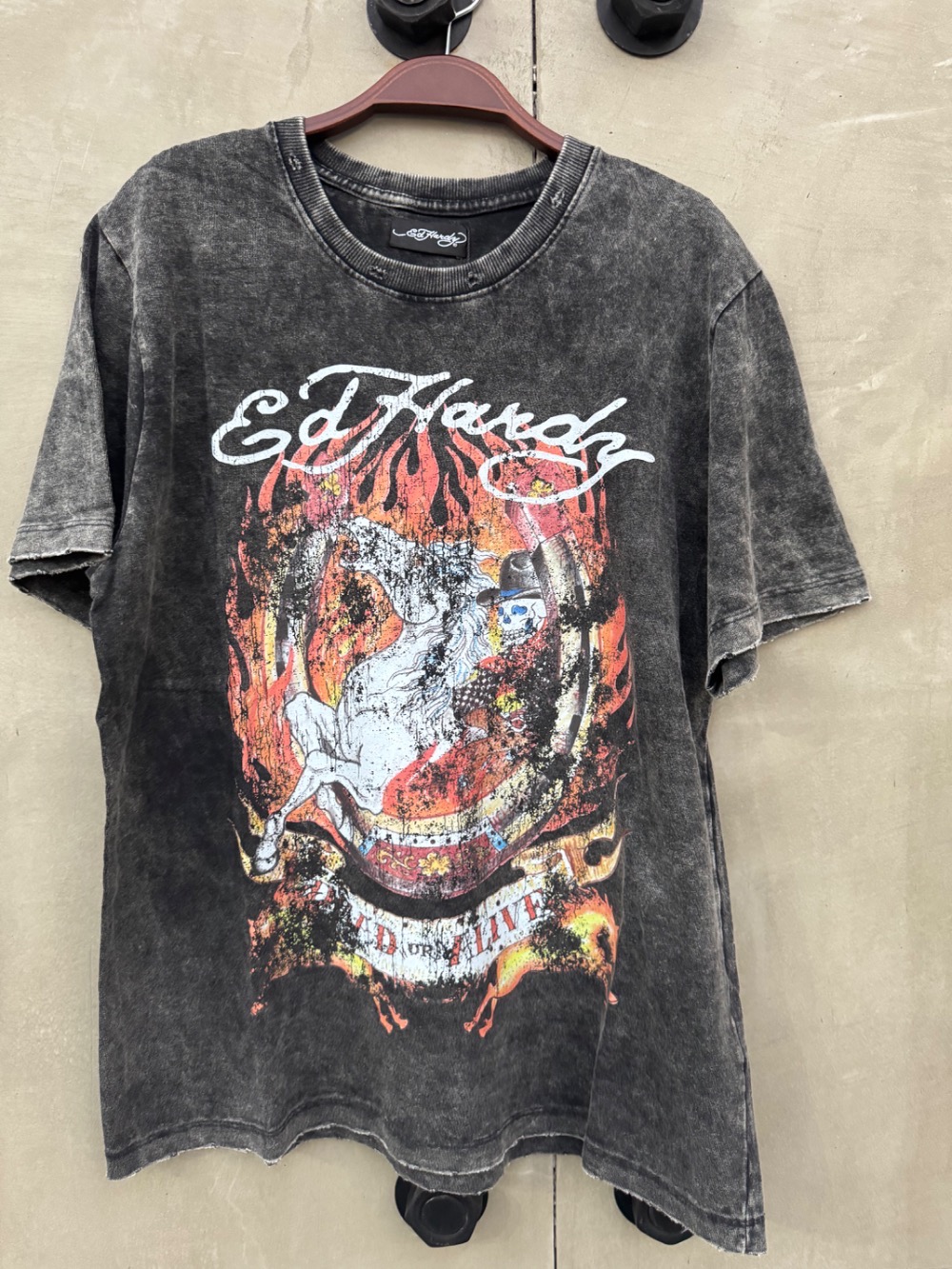 Matuê x Ed Hardy Camiseta Horse Estonado — P / M / XG, Novo
