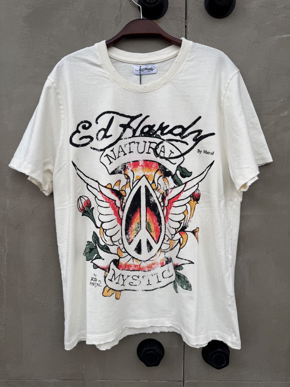 Matuê x Ed Hardy Camiseta Natural Mystic Off White — P / M / G / XG, Novo