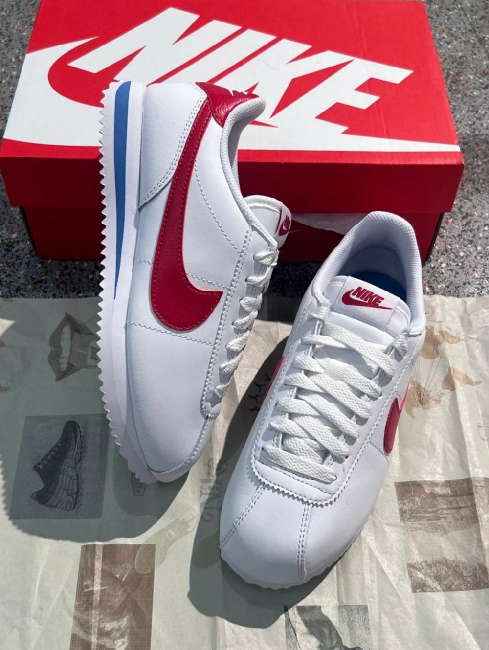 Nike Cortez White Varsity Blue Varsity Red Infantil