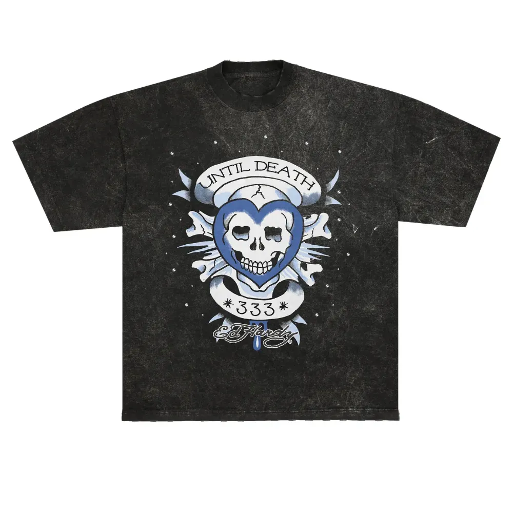 Matuê x Ed Hardy Camiseta Until Death Estonado - Droper