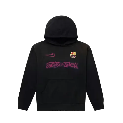 Travis Scott x FC Barcelona x Nike Moletom Spray Logo Black - Droper