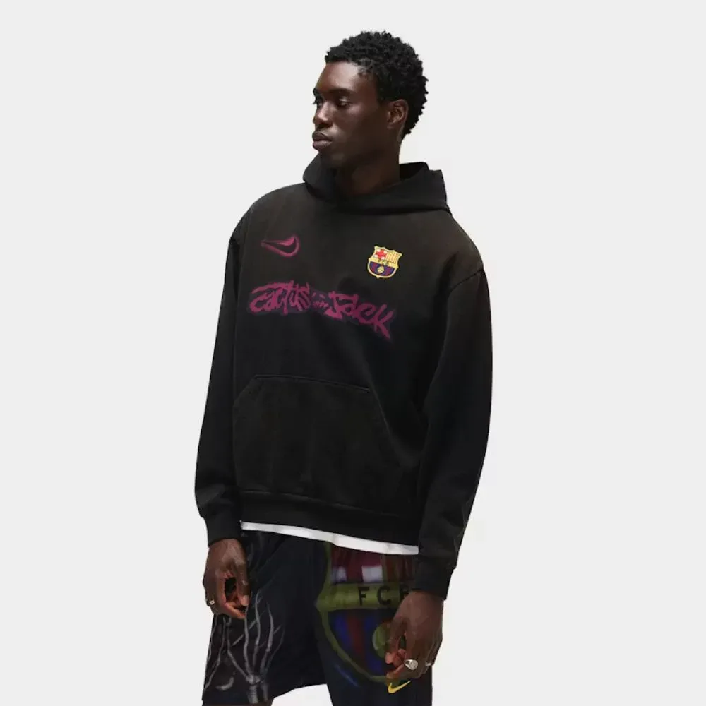 Travis Scott x FC Barcelona x Nike Moletom Spray Logo Black - Droper
