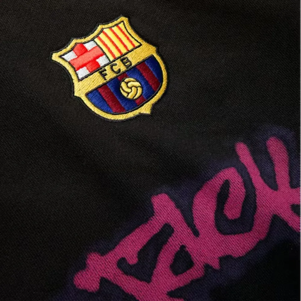 Travis Scott x FC Barcelona x Nike Moletom Spray Logo Black - Droper