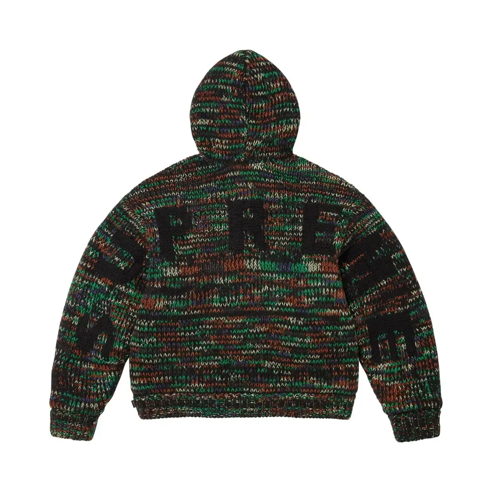 Moletom Supreme Faux Shearling Lined Zip Up Hooded Green Mélange