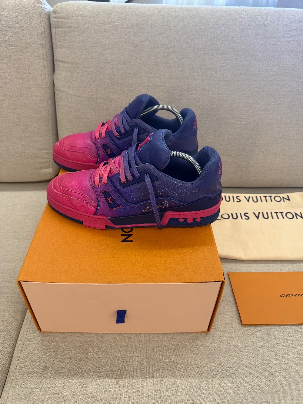 Louis Vuitton Trainer Low Purple Teal Metallic