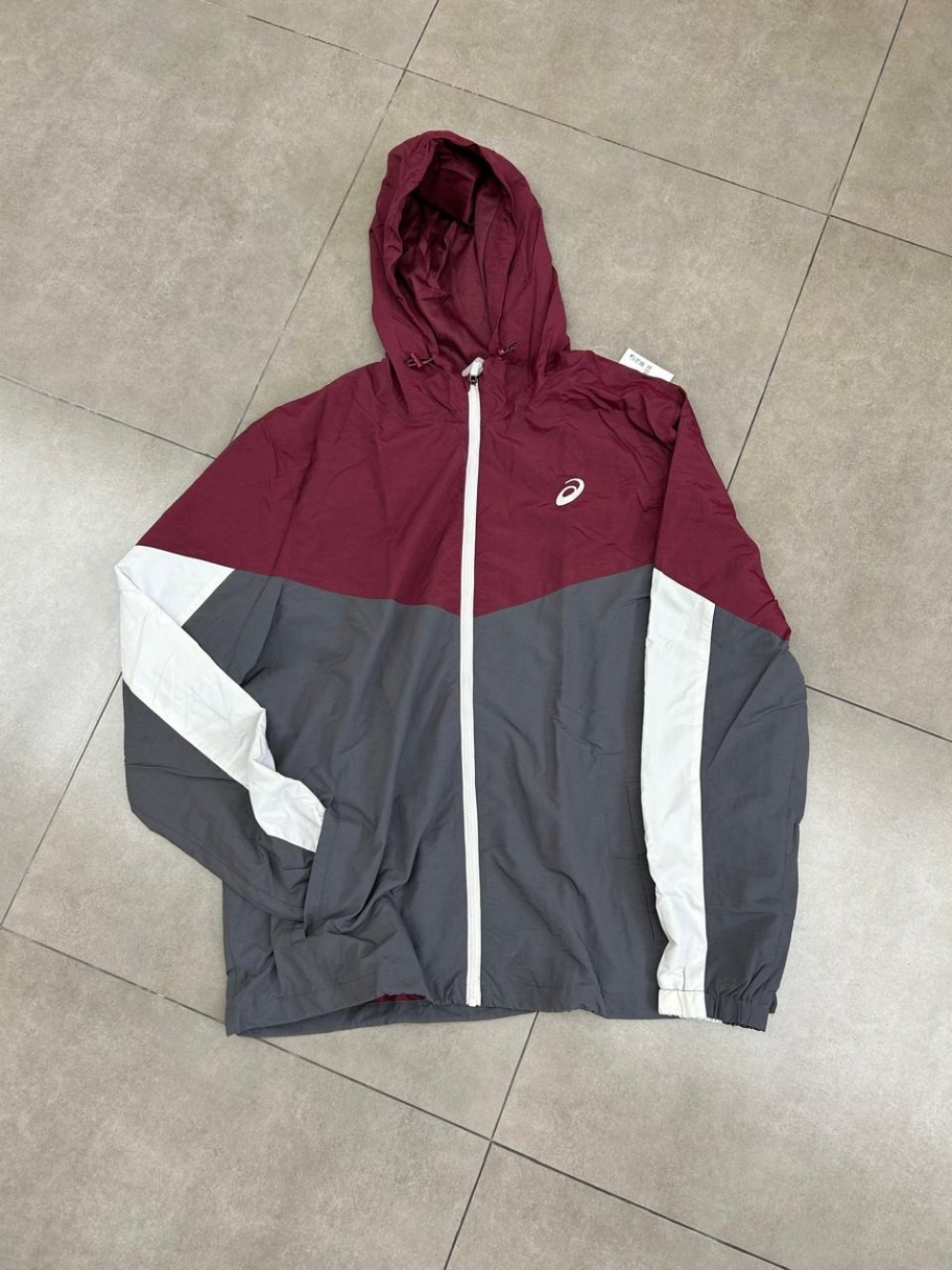 Jaqueta Asics Recortes Branca Vermelha — M, Novo