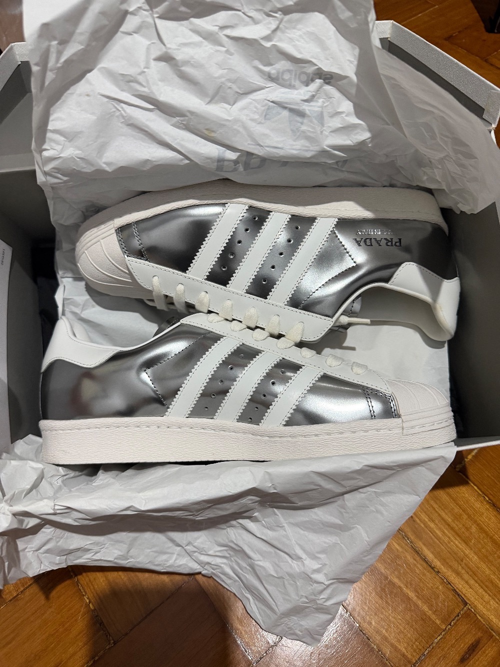 Prada x Adidas Superstar Silver