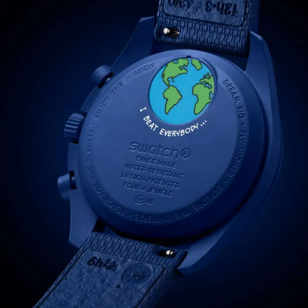 Omega x Swatch Relógio Mission To Earthphase Moonshine Sturgeon