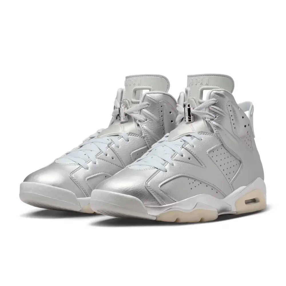 靴 AIR JORDAN 6 RETRO llic silver PSG x Air Jordan 6 Metallic Silver - Droper