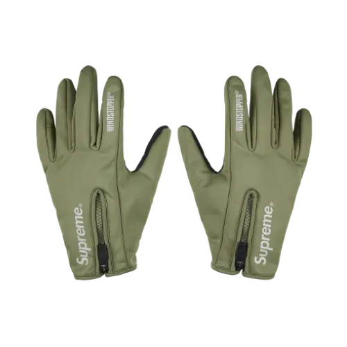 Windstopper x Supreme Luva Zip Olive FW25-W19