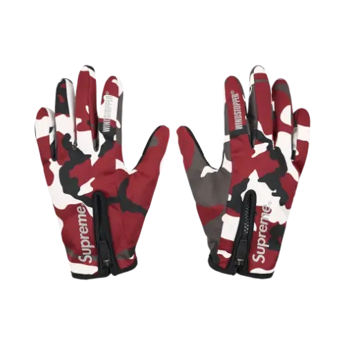 Windstopper x Supreme Luva Zip Red Camo FW25-W19