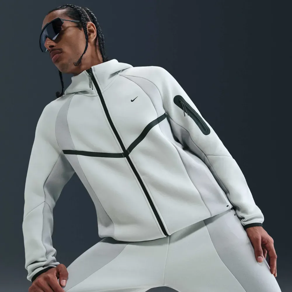 Jaqueta Nike Tech Full-Zip Fleece Windrunner Grey - Droper