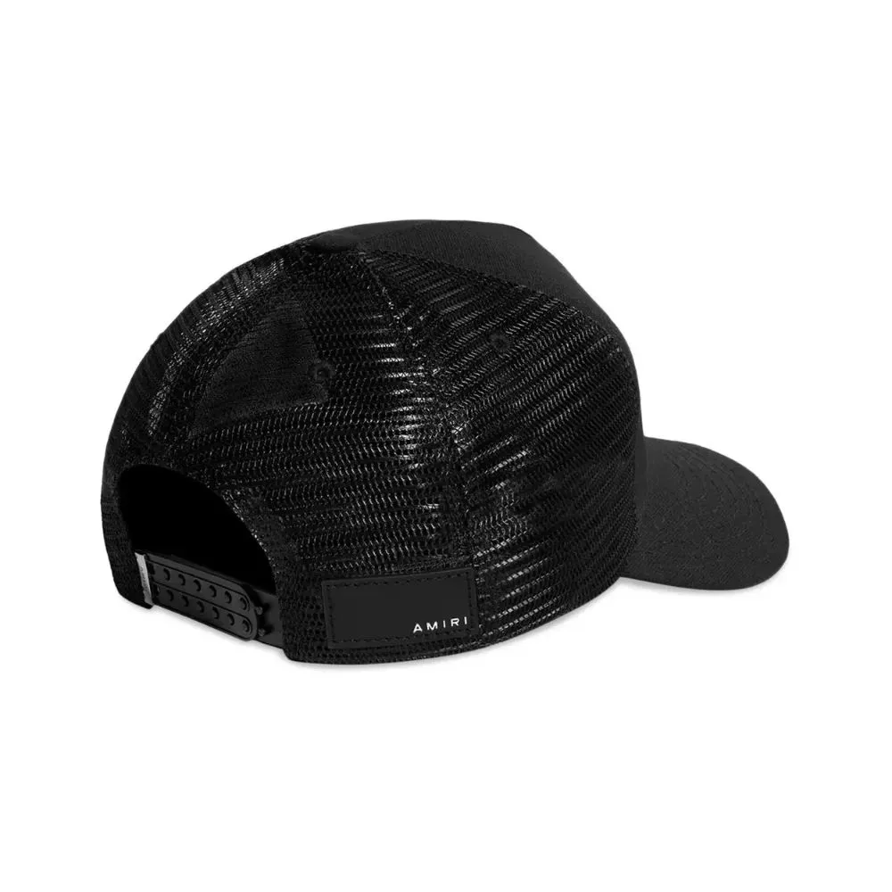 Boné Amiri Core Logo Trucker Black Dusty Blue - Droper