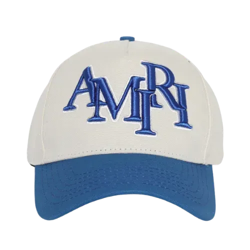 Boné Amiri Staggered Logo Canvas Alabaster Blue