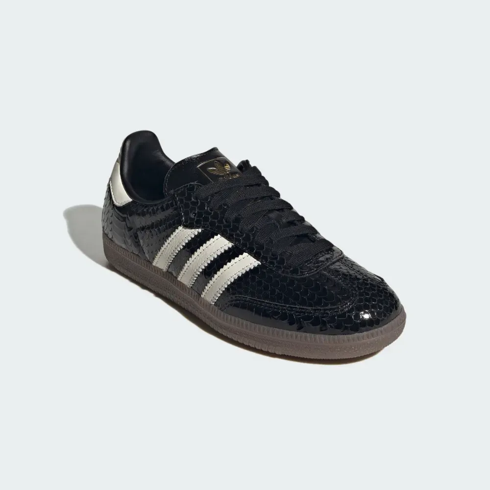 靴  SAMBA 28cm adidas Samba Patent Snakeskin Core Black Off White Gum Five - Droper