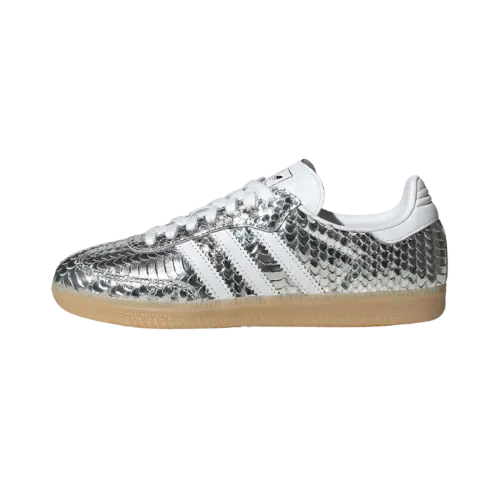 adidas Samba Patent Snakeskin Silver Metallic White