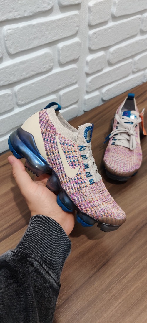 Nike Air VaporMax Flyknit 3 Desert Sand Vivid Purple — 34, Novo