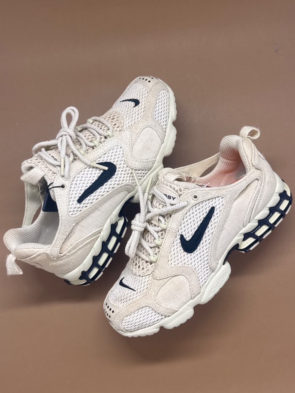 Stussy x Nike Air Zoom Spiridon Caged Fossil
