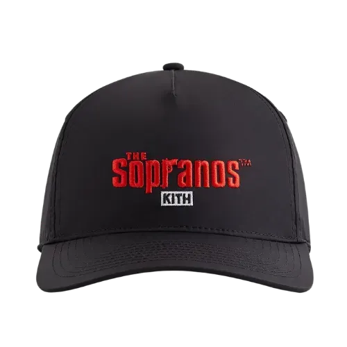 The Sopranos x Kith Nylon Bay Low Pinch Crown Snapback Black