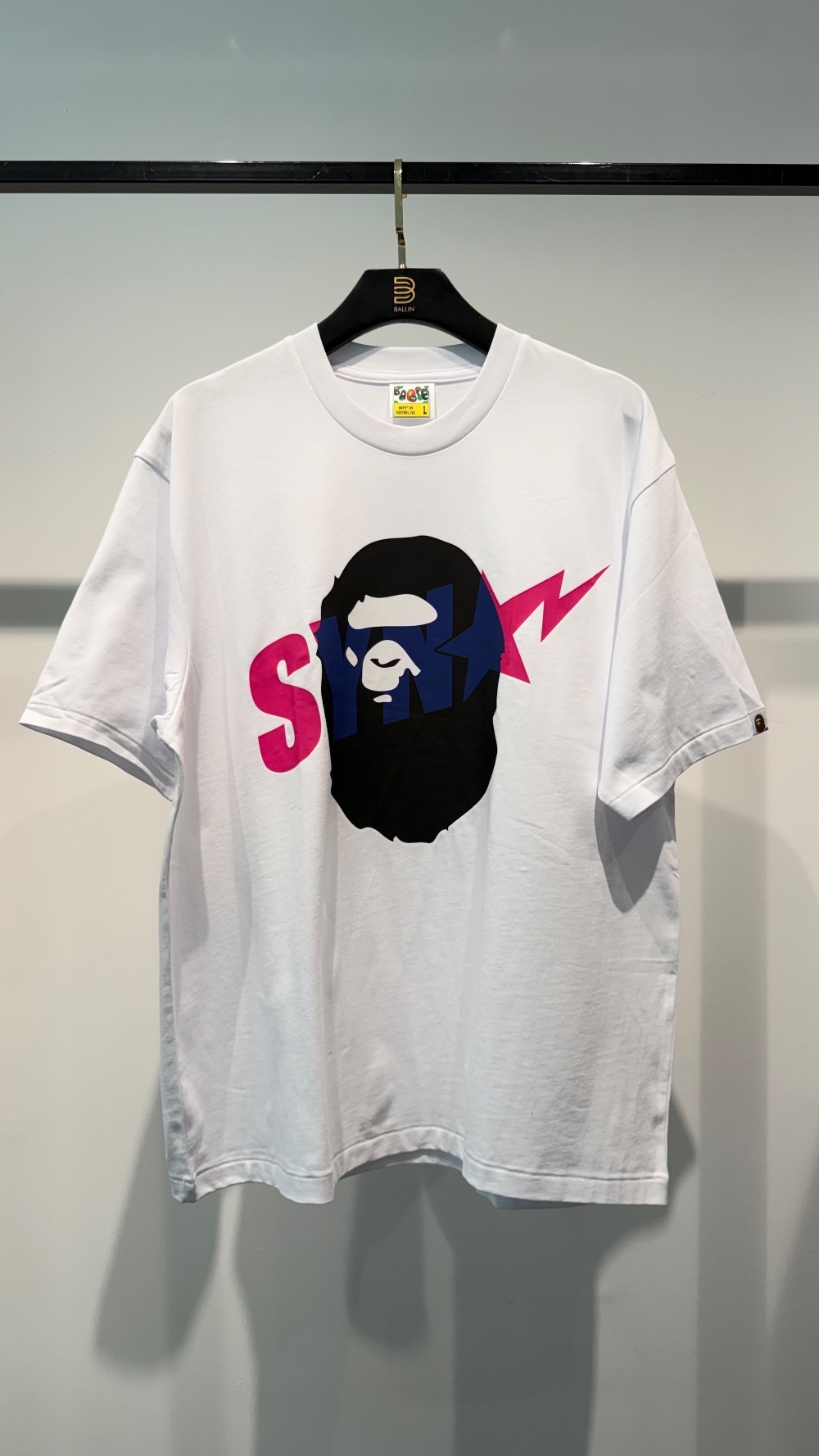 Spotify X SYNA By Central Cee x BAPE Camiseta Ape Head White — G, Novo