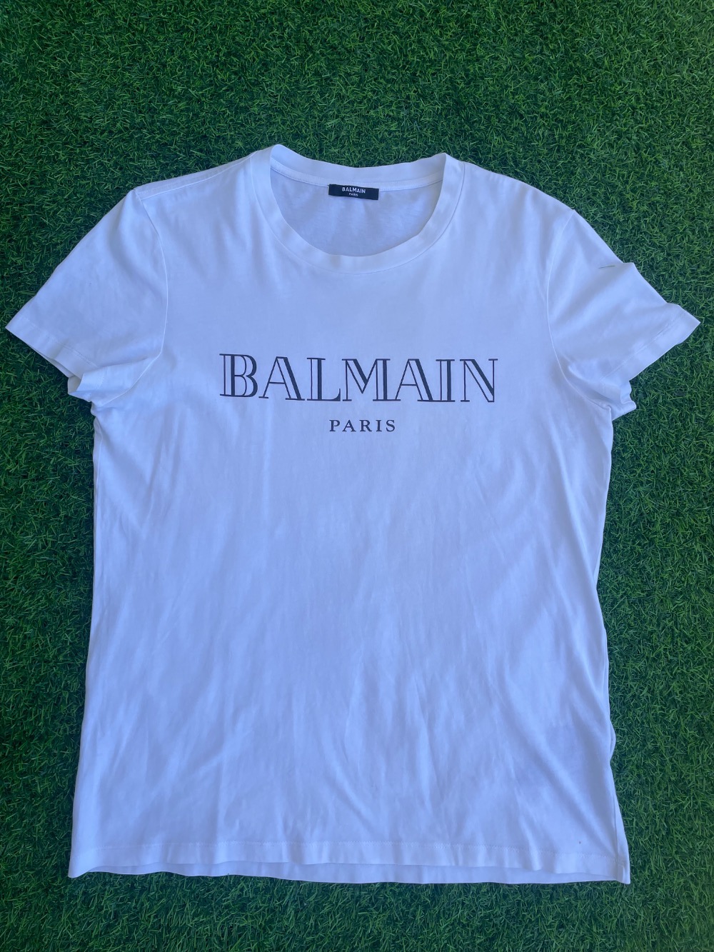 Camiseta Balmain Logo Cotton White — M, Usado