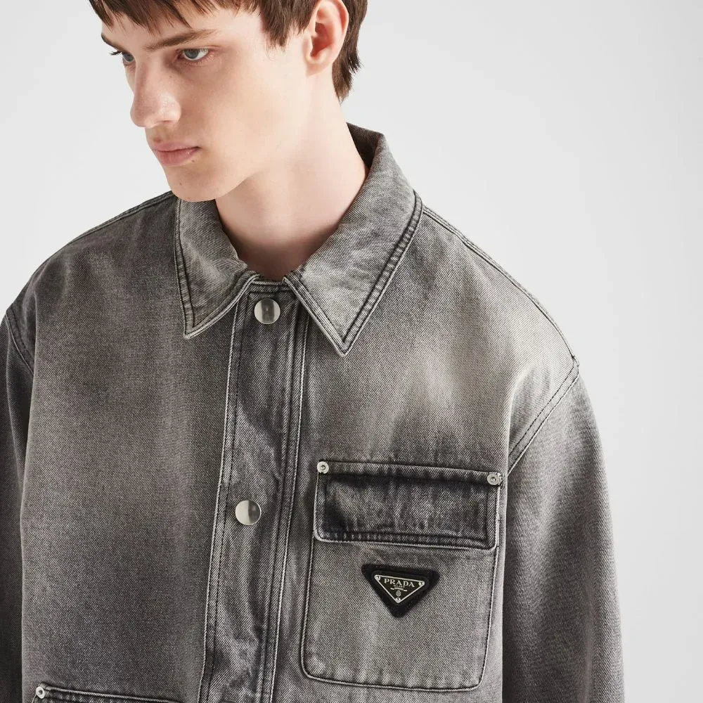 Jaqueta Prada Denim Blouson Grey - Droper