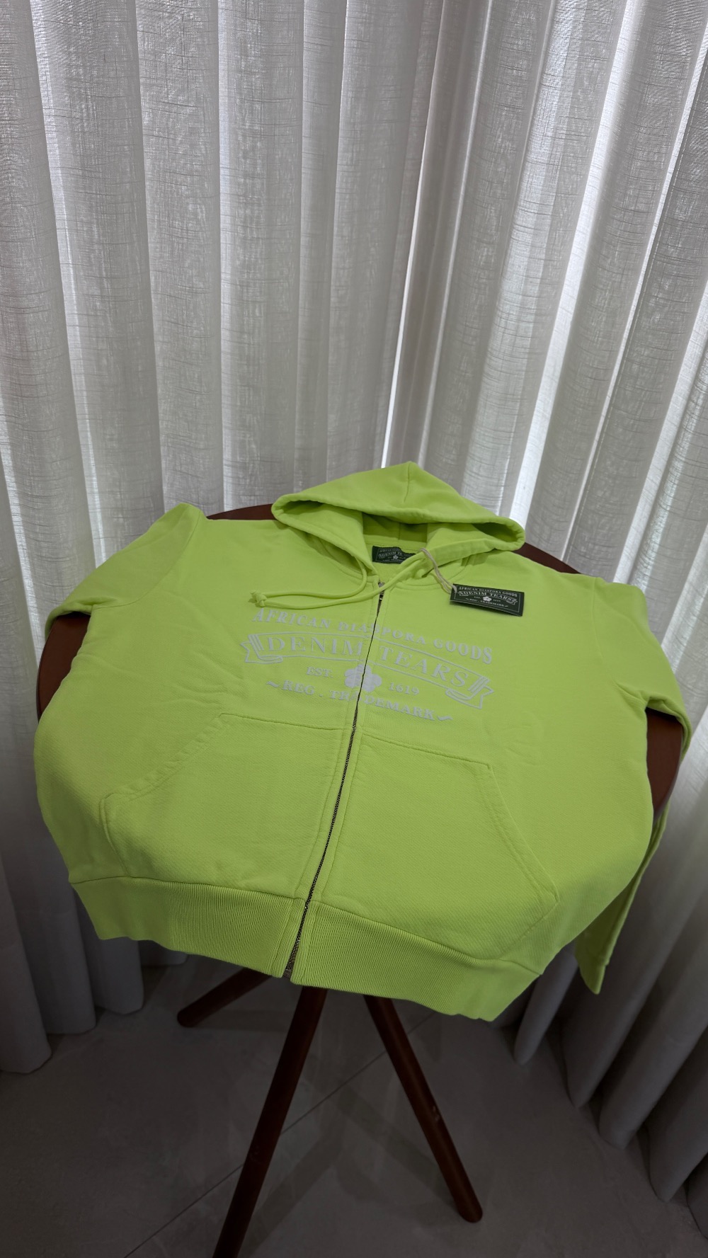 Jaqueta Denim Tears ADG Zip Lime — M, Novo