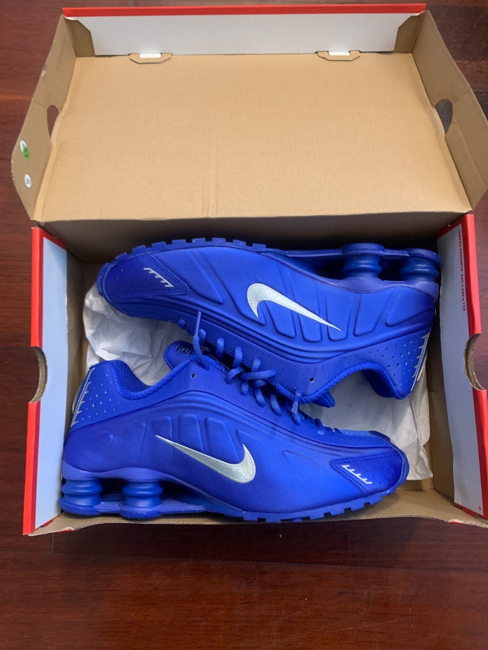 Nike Shox R4 Metallic Silver Black Racer Blue — 40, Usado