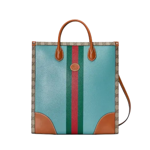 Bolsa Gucci Lunar New Year Medium Tote Bag Blue Brown