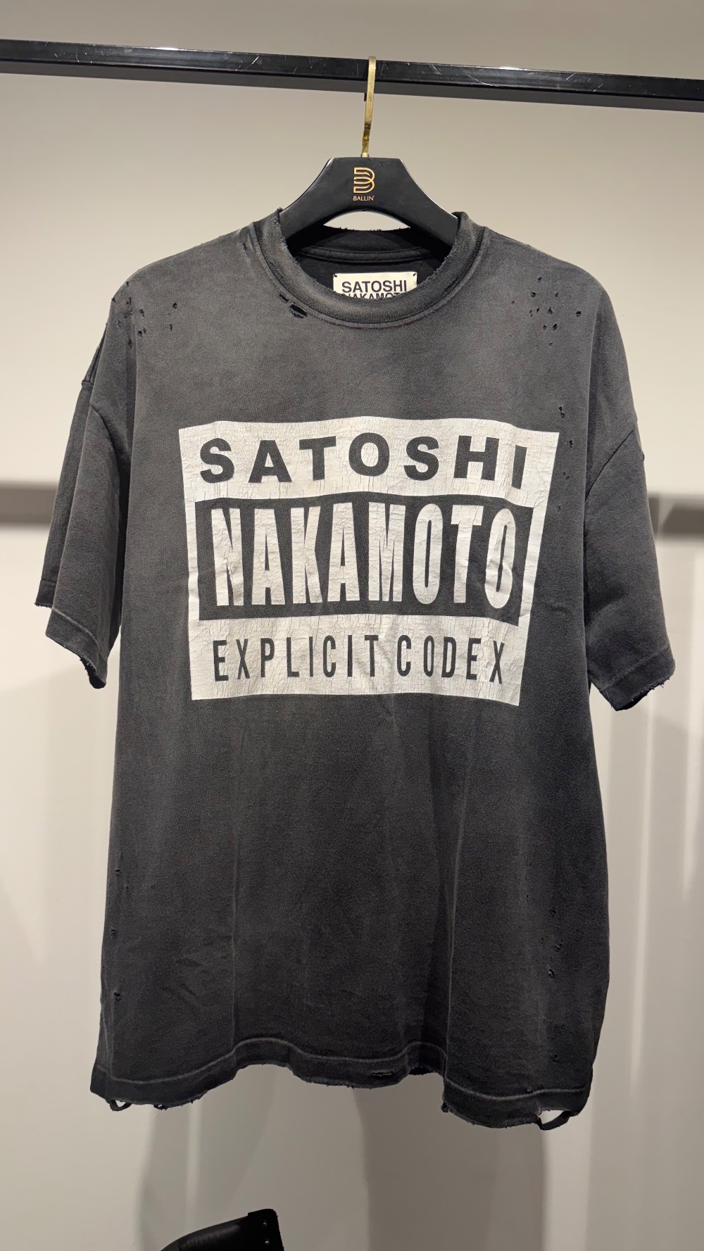 Camiseta Satoshi Nakamoto Explicit Codex Washed Black — G, Novo