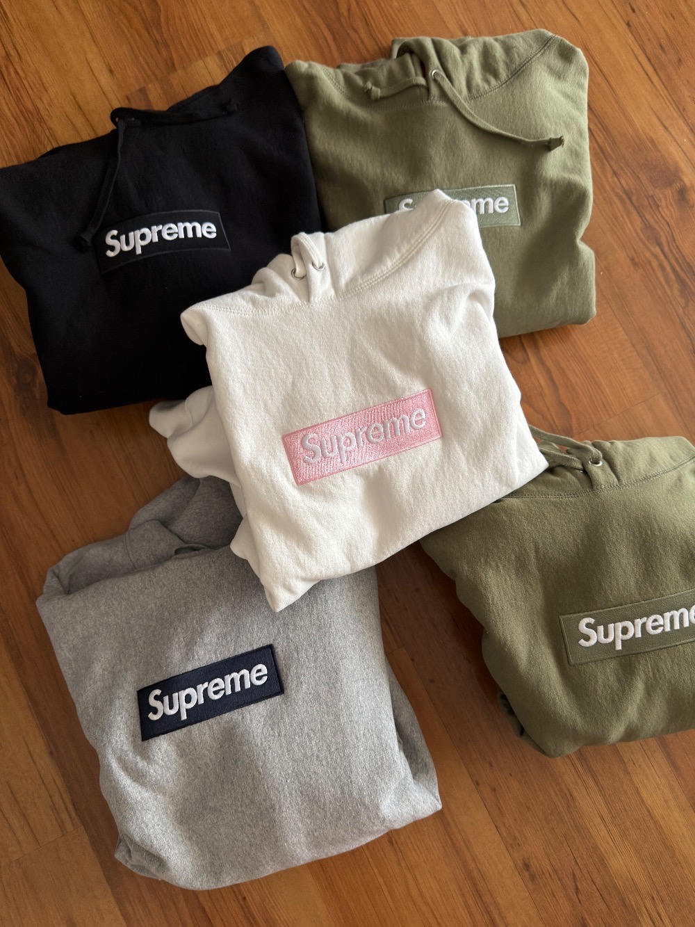 Moletom Supreme Box Logo Olive Green FW25-W15 — M, Novo