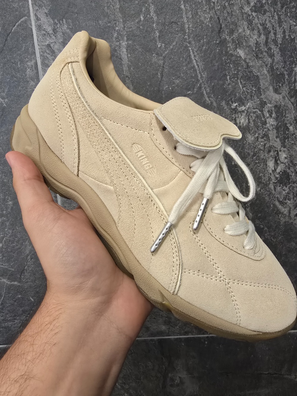 Represent x Puma King Indoor Light Sand Frosted Ivory