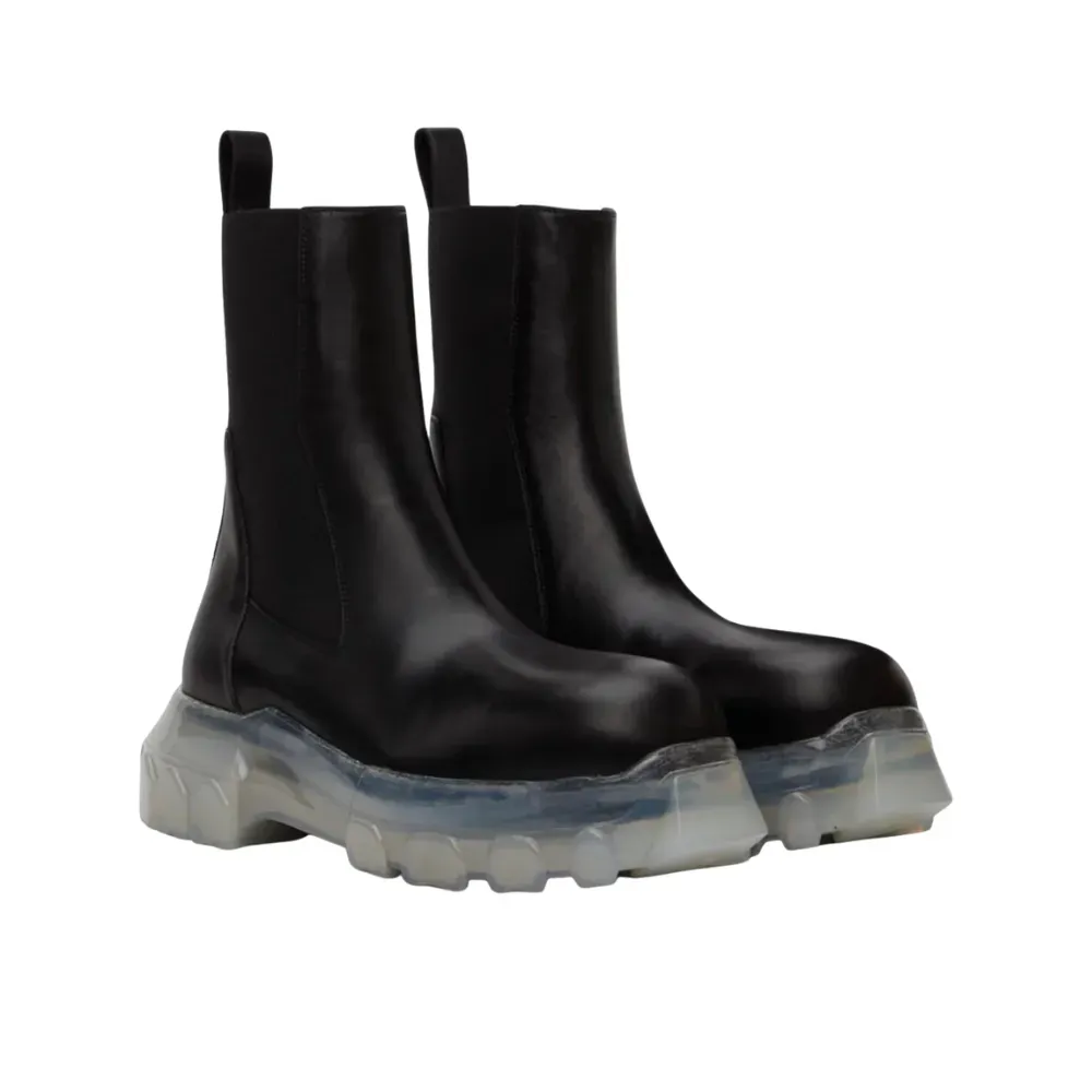 Rick Owens Strobe Beatle Bozo Tractor Black Clear - Droper