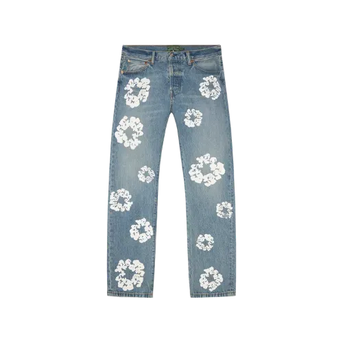 Calça Denim Tears Straight Cotton Wreath Dark Wash - Droper