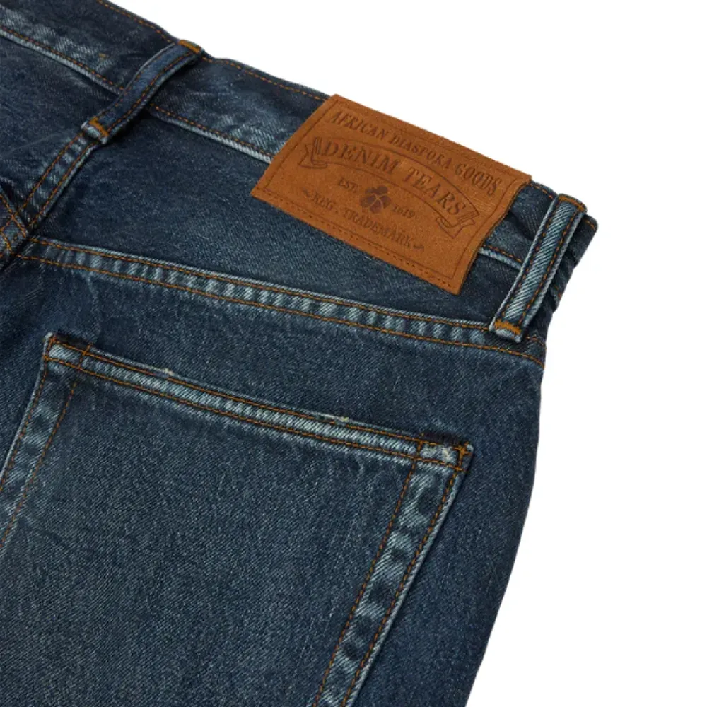 Calça Denim Tears Straight Cotton Wreath Dark Wash - Droper